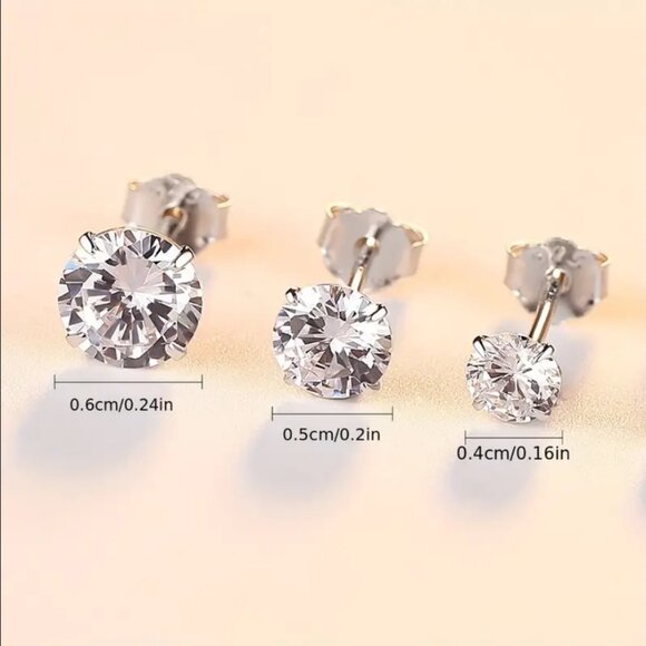 Solid 925 Sterling Silver Womens 1.5ct Diamond Stud Earrings Stamped New Jewelry